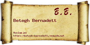 Betegh Bernadett névjegykártya